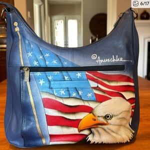 Anuschka Blue Patriotic Eagle Women's Bag